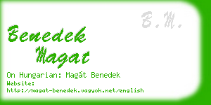 benedek magat business card