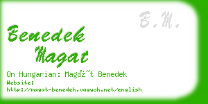 benedek magat business card